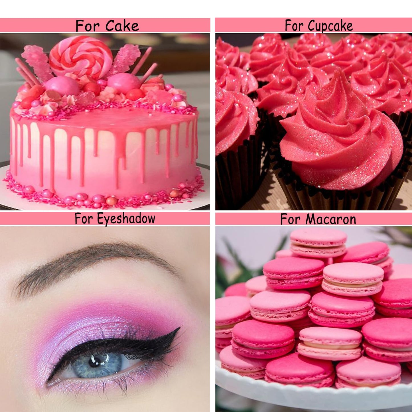 Sujoygar Pink Edible Glitter for Cocktails Drinks, Luster Dust Edible for Cake Decorating Baking Chocolate Strawberrie, 4g Food