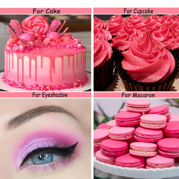 Sujoygar Pink Edible Glitter for Cocktails Drinks, Luster Dust Edible for Cake Decorating Baking Chocolate Strawberrie, 4g Food