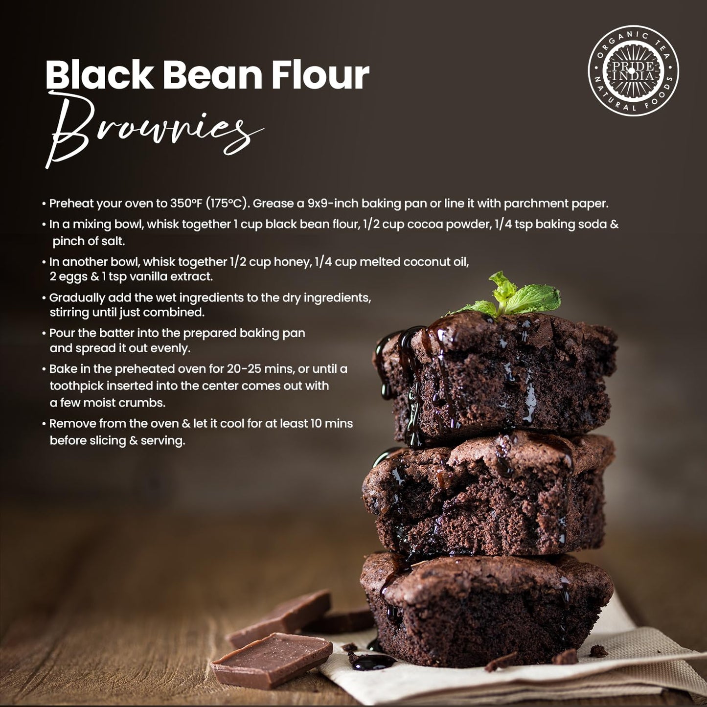 Pride Of India- Black Bean Flour 1 Lbs (454 Gm) Rich Earthy Taste Freshly Milled In Small Batches | Ideal For Cakes Gravies Noodles Smoothies Custard | Vegan, Gluten-Free