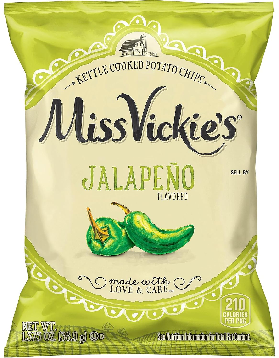 Kettle Cooked Potato Chips By Miss Vickie'S Value Pack Bundled By Superdeals | 1.375 Oz Bag | Jalapeno | Pack Of 16 With Mystery
