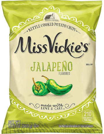 Kettle Cooked Potato Chips By Miss Vickie'S Value Pack Bundled By Superdeals | 1.375 Oz Bag | Jalapeno | Pack Of 16 With Mystery