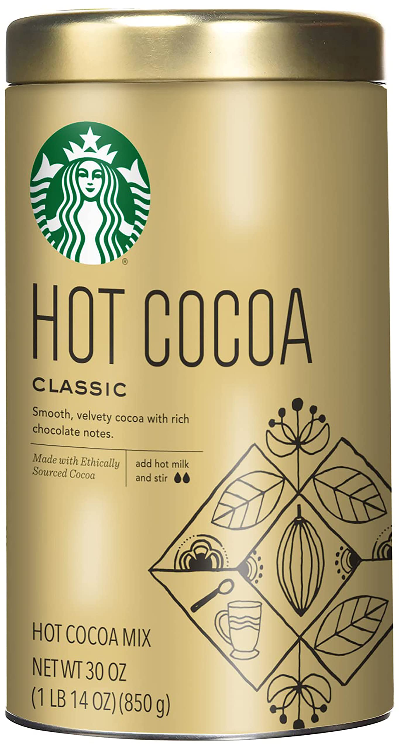 Starbucks Classic Hot Cocoa Mix, 30-Ounce Tin (Pack Of 6) 8.0 Fluid_Ounces