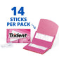 Trident Sugar Free Bubblegum Gum, 60 Packs of 14 Pieces, Total 840 Pieces