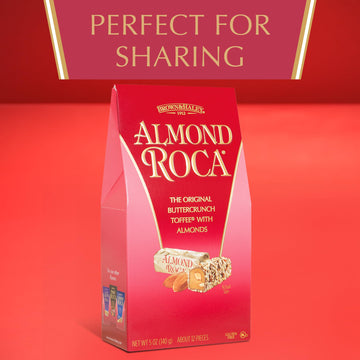 Brown & Haley Roca Stand-Up Box - Chocolate Caramel Buttercrunch Toffee - Individually Wrapped Chocolate Candy - Gluten Free Kos