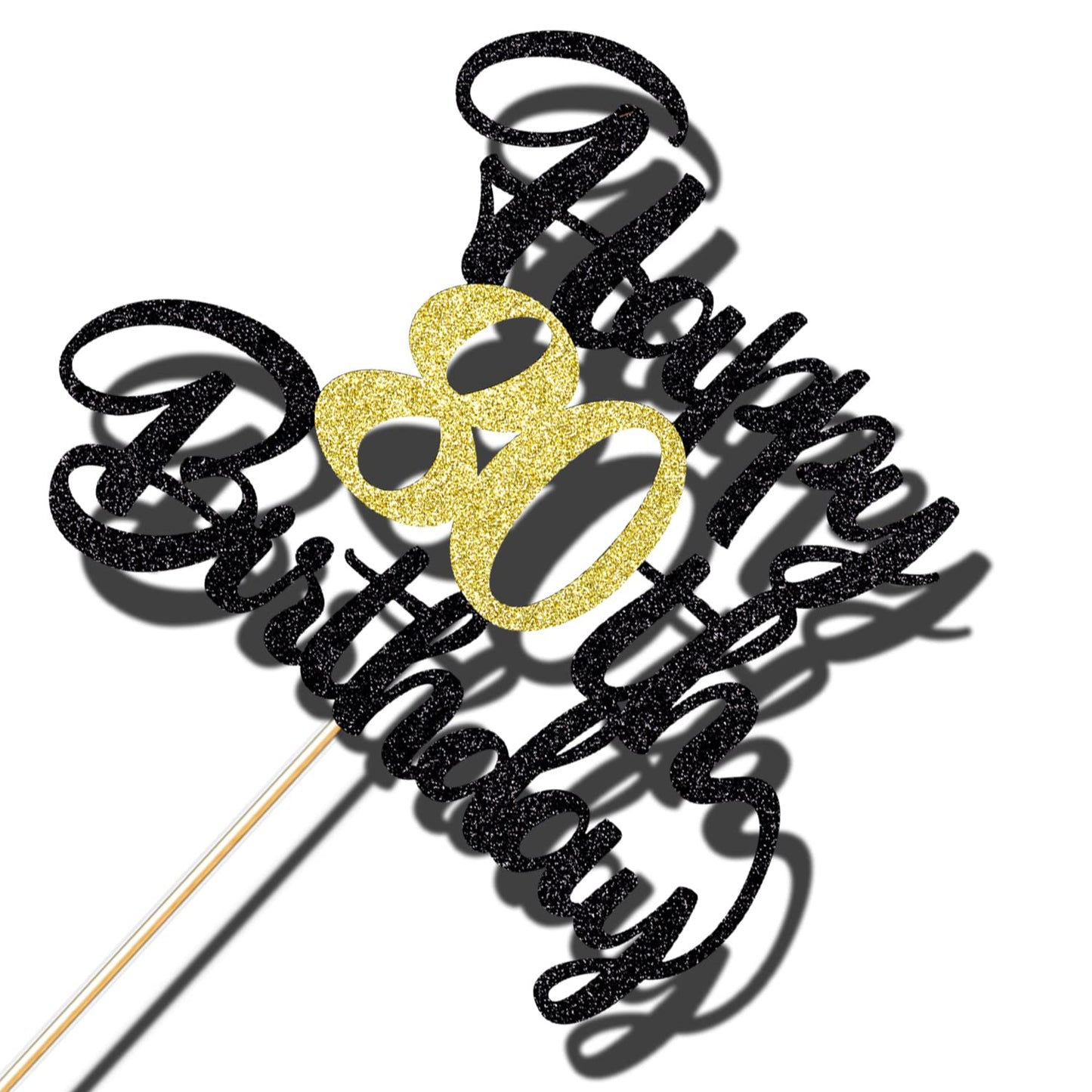 Klionjor 80Th Happy Birthday Cake Topper Happy Birthday Cake Decoration 80Th Birthday Party Decoration Gift Plugin (80)
