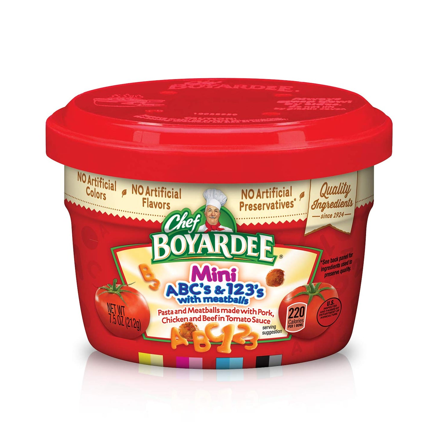 Chef Boyardee Mini ABC's and 123's with Meatballs, Microwave Food, 7.5 OZ Microwavable Bowl (12 Bowls)