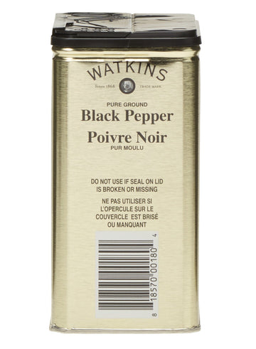 Watkins Gourmet Spice Tin, Pure Ground Black Pepper, 6 Oz. Tin, 1-Pack