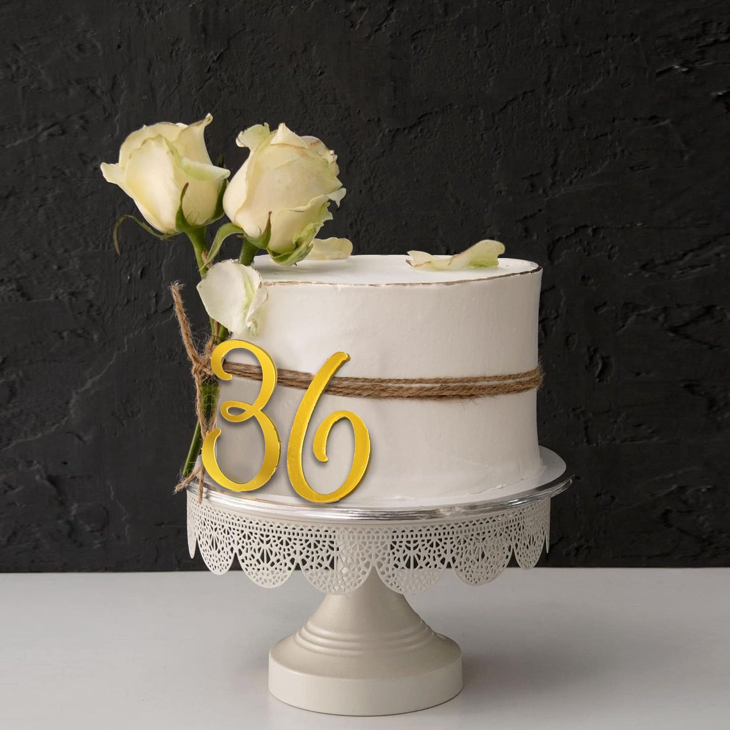 Acrylic Number Cake Topper Diy Cupcake Toppers With 0-9 Numbers Mirrored Gold Picks For Wedding Cake Decorations Happy Birthday