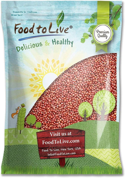 Food to Live - Adzuki Beans, 10 Pounds Whole Dried Azuki Beans (Red Mung Beans), Raw, Vegan, Kosher, Sproutable, Bulk. Perfect f