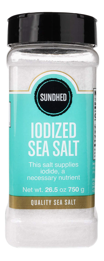 Sundhed Sea Salt (Fine) In Refill | 750 Grams (26.45 Oz) | Gourmet Seasoning Salt | Real And Natural Iodized Salt | Keto Friendl