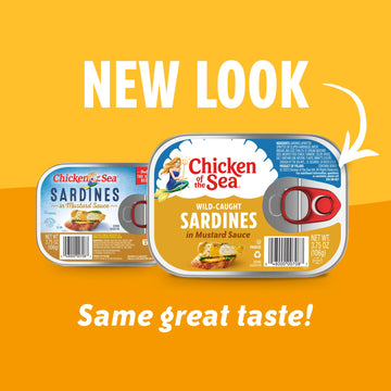 Chicken of the Sea Sardines in Mustard Sauce, Wild Caught, 3.75 Ounce Can, Pack of 1, Model 4800000708