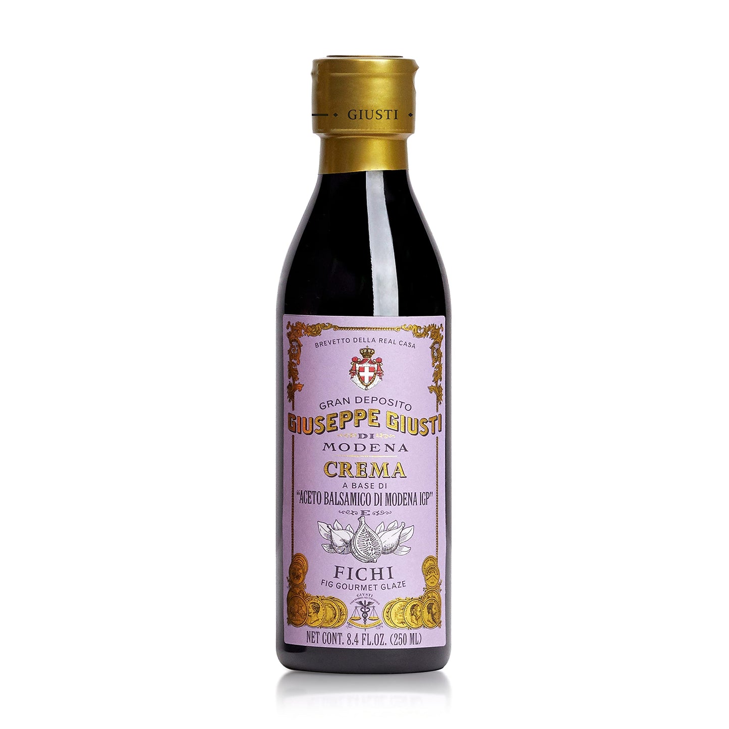 Giusti Fig Balsamic Glaze - Italian Gourmet Crema Reduction - 8.45 fl oz - Balsamic Vinegar of Modena Black