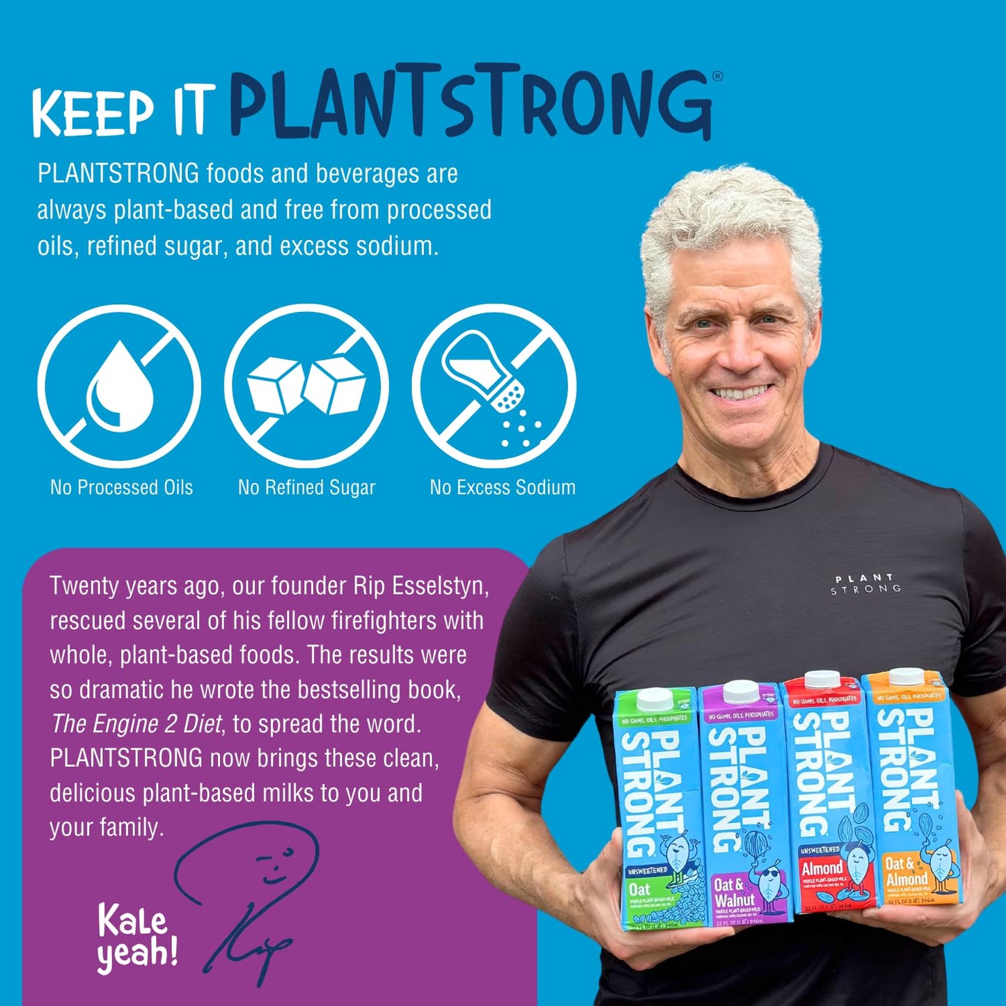 PLANTSTRONG Oat & Walnut Milk 32oz (6 Pack) - NON-GMO - Plant Based, Vegan - Gluten Free Dairy Free - Shelf Stable - Lactose Fre