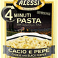 Alessi 4 Minute Pasta, One Dish Quick Meals, Stovetop Or Microwave, Dinner Or Side Ready In Minutes (Cheese & Black Pepper, 6.35 Ounce (Pack Of 6))