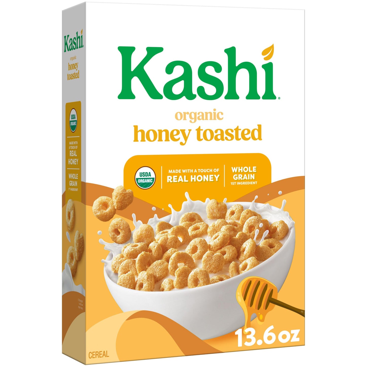 Kashi Breakfast Cereal  Organic  Whole Grain  Honey Toasted  13.6oz Box (1 Box)