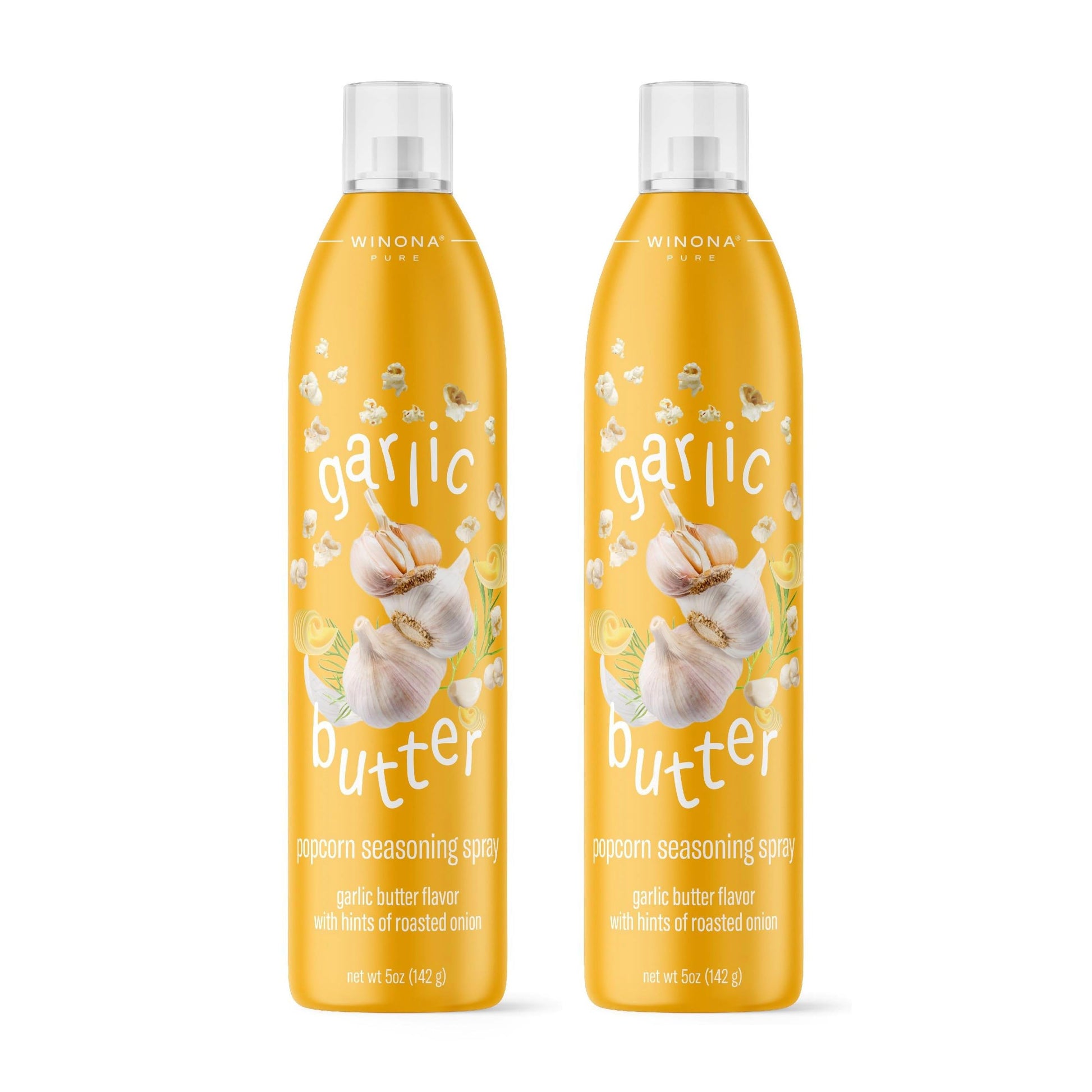 Winona Pure Garlic Butter Seasoning Spray - For Popcorn, Chicken, Baked Potatoes, Vegetables & More - 5 oz Bottle - 2 Pack