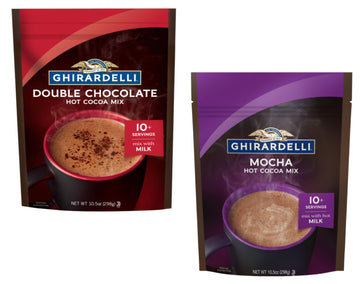 Ghirardelli Hot Chocolate Variety Pack - Cocoa Mix Bags - Over 20 Servings Total - Pack of 2 - One Bag of Mocha Hot Cocoa Mix an