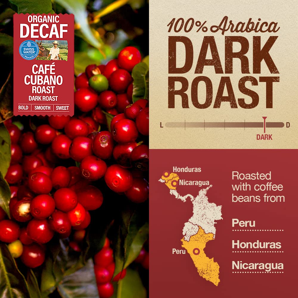 Mayorga Decaf Dark Roast Coffee 2Lb Bag Caf   Swiss Water Decaffeinated Cubano Roast Coffee - 100% Arabica Whole Coffee Beans -