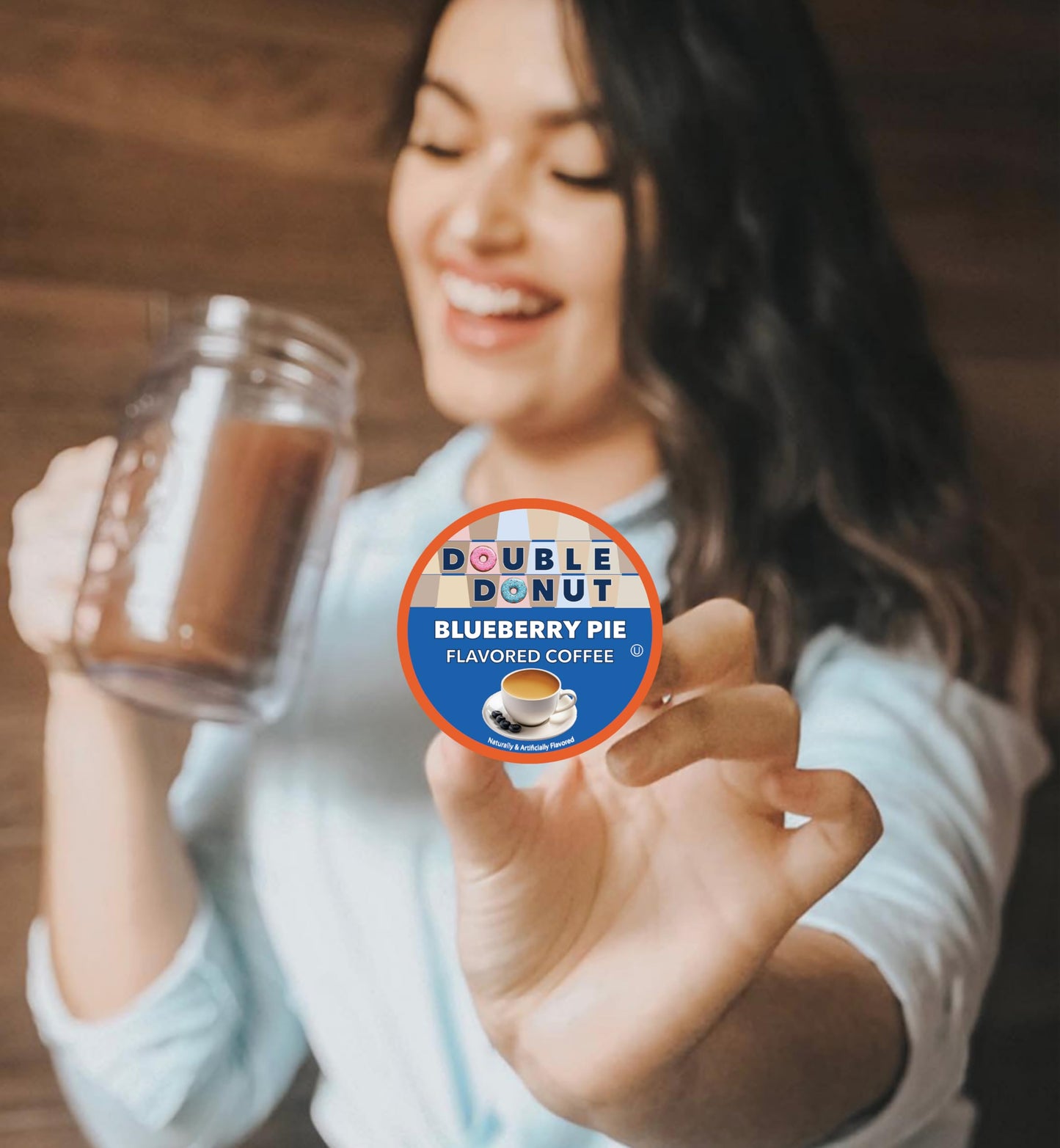 Double Donut Blueberry Coffee in Single Serve Pods, Flavored Coffee For the Keurig K Cups Brewer, 80 Cups