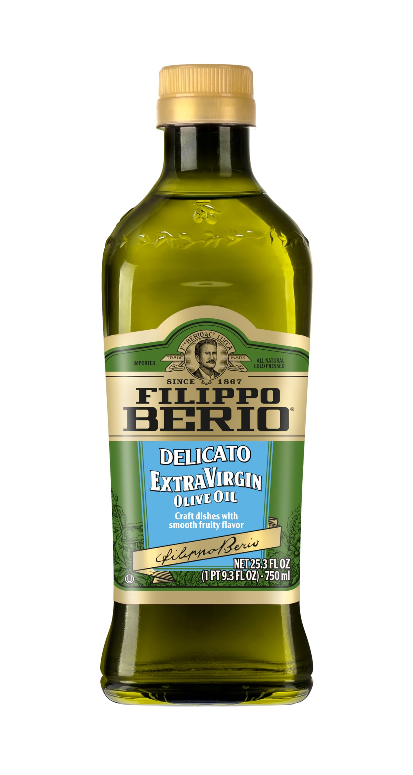 Filippo Berio Extra Virgin Olive Oil, Delicato, 25.3 Ounce Rpet Bottle