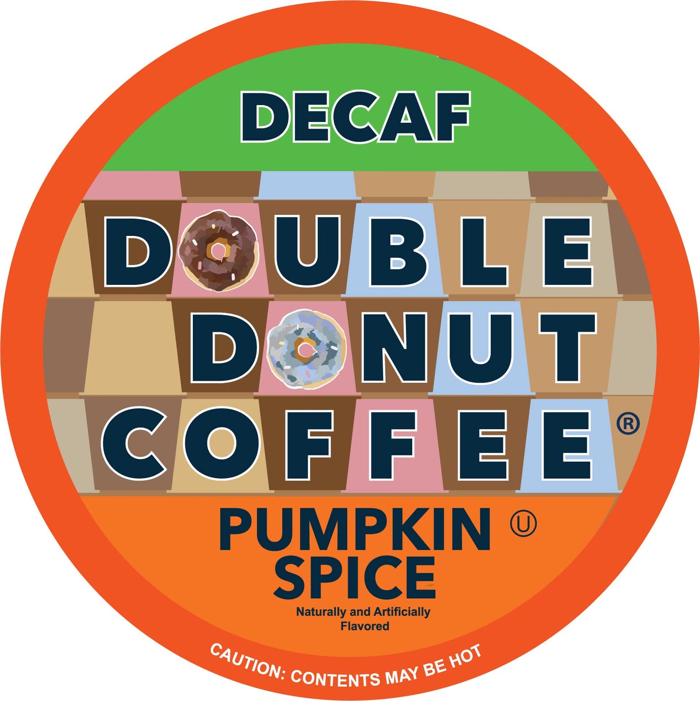 Pumpkin Spice Medium Roast Flavored Decaf Coffee Pods For Keurig K-Cup Makers From Double Donut  96 Units