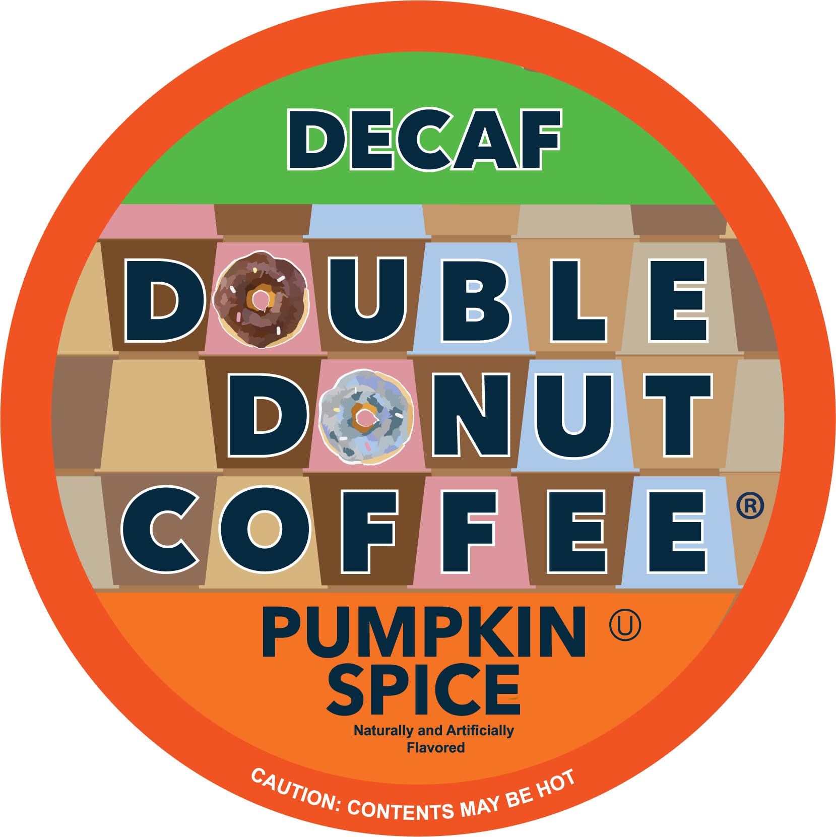 Pumpkin Spice Medium Roast Flavored Decaf Coffee Pods For Keurig K-Cup Makers From Double Donut  96 Units