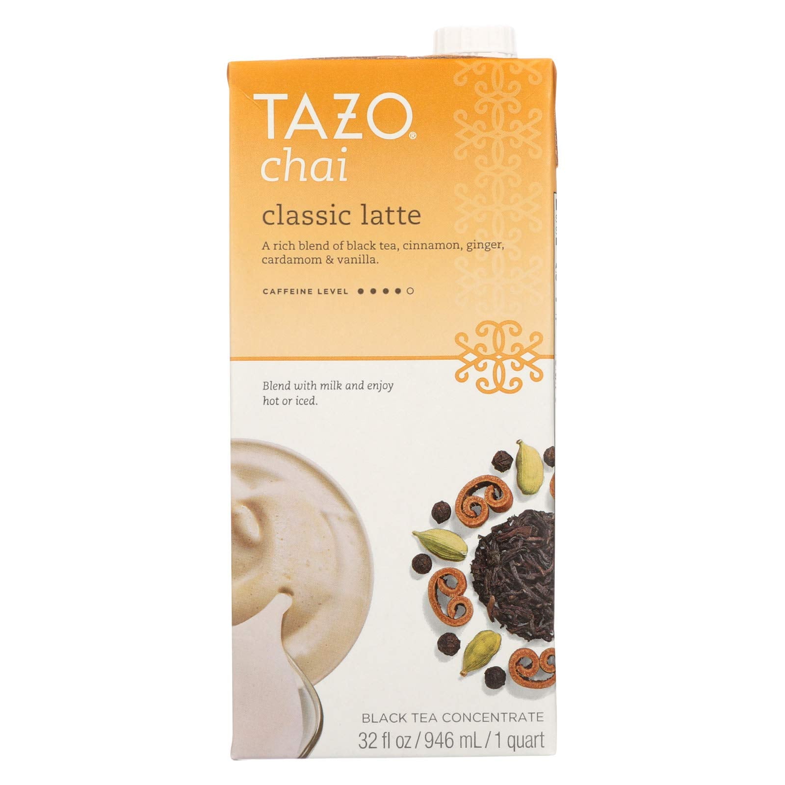 Tazo Concentrate Chai Latte Tea, 32 Fl Oz (Pack Of 6)