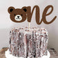LetDec Bear First Birthday Cake Topper, Brown Paper, 1 Count, Lumberjack Theme, Rustic Buffalo Plaid Decorations