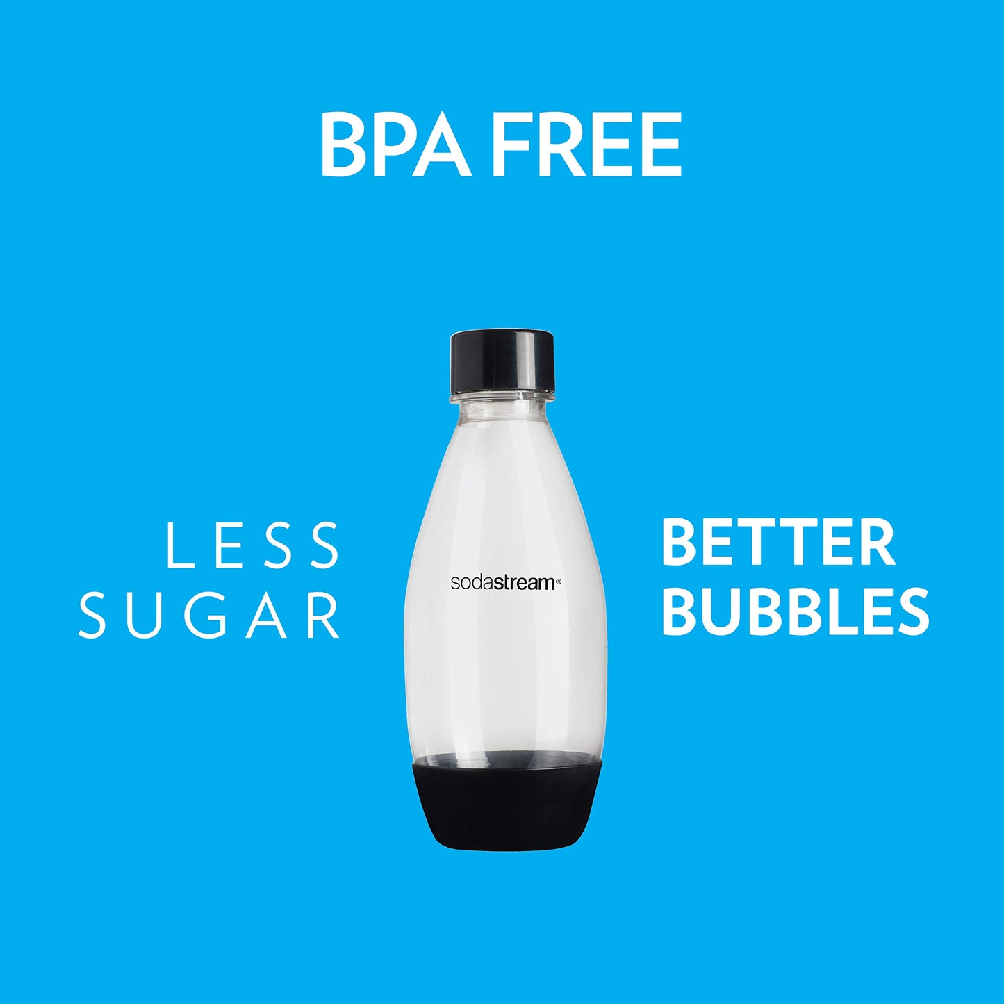 SodaStream 0.5L Twin Pack Dishwasher Safe Slim Bottle (Black)