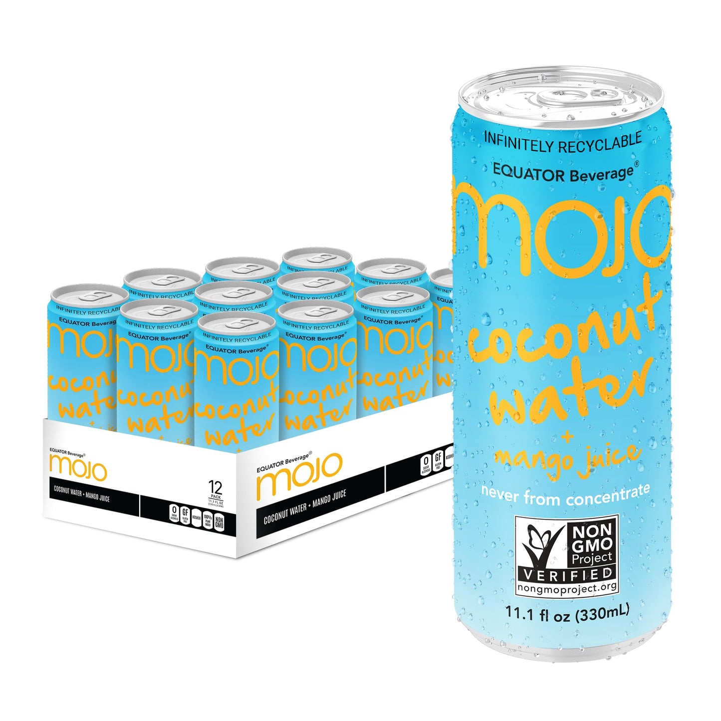 Mojo Coconut Water + Mango Juice | Hydration Drink & Sports Drink | Electrolytes Beverage 1043 Mg | Vitamin B & C | Hydration Dr