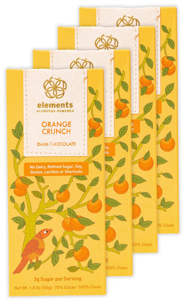 Elements Truffles Orange Crunch w/Quinoa & Turmeric - Heavy Metal Tested - Dairy Free Chocolate Bar - Paleo, Gluten Free, Non-GM