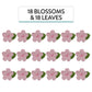 Global Sugar Art Wired Fruit Blossom Sugar Cake Flowers, Assorted Colors, 18 Count With Leaves By Chef Alan Tetreault