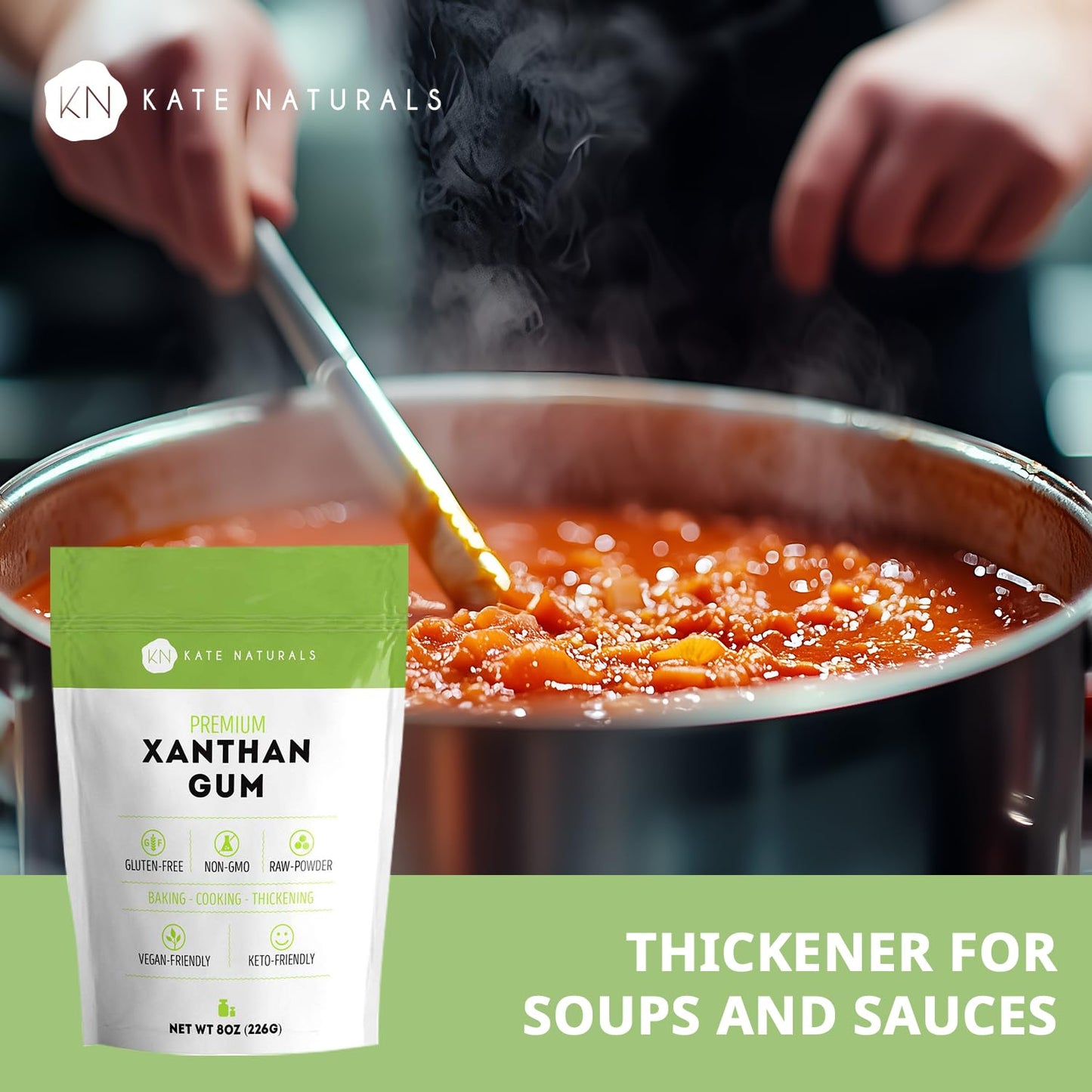 Kate Naturals Xanthan Gum for Baking & Thickening, Gluten Free, 8oz