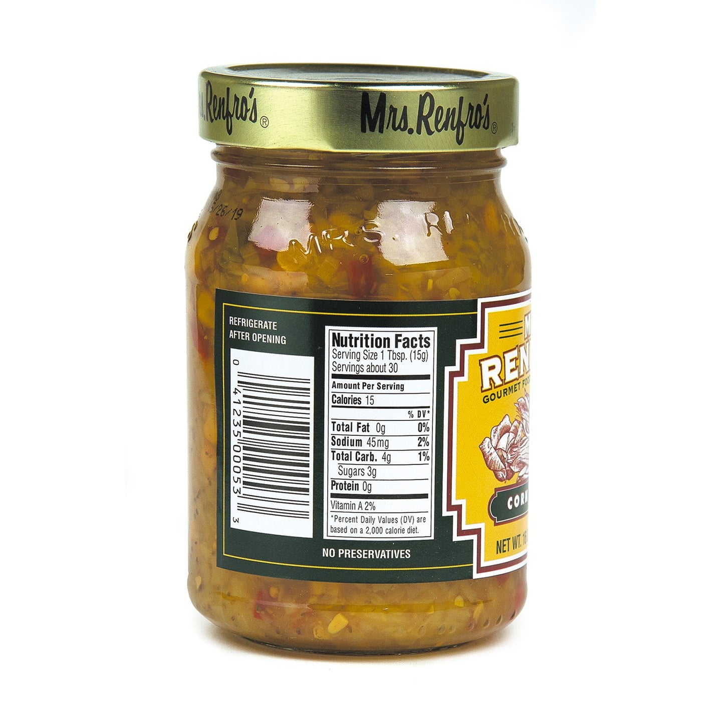 Mrs. Renfro'S Corn Relish | No Hfcs, 16-Oz Jar (Pack Of 2)