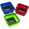 collapsible Magnetic Parts Tray Set - (Pack of 3) Tool Trays for Screw, Bolts, Nuts, Washers, Pins and Other Small Metal Parts -