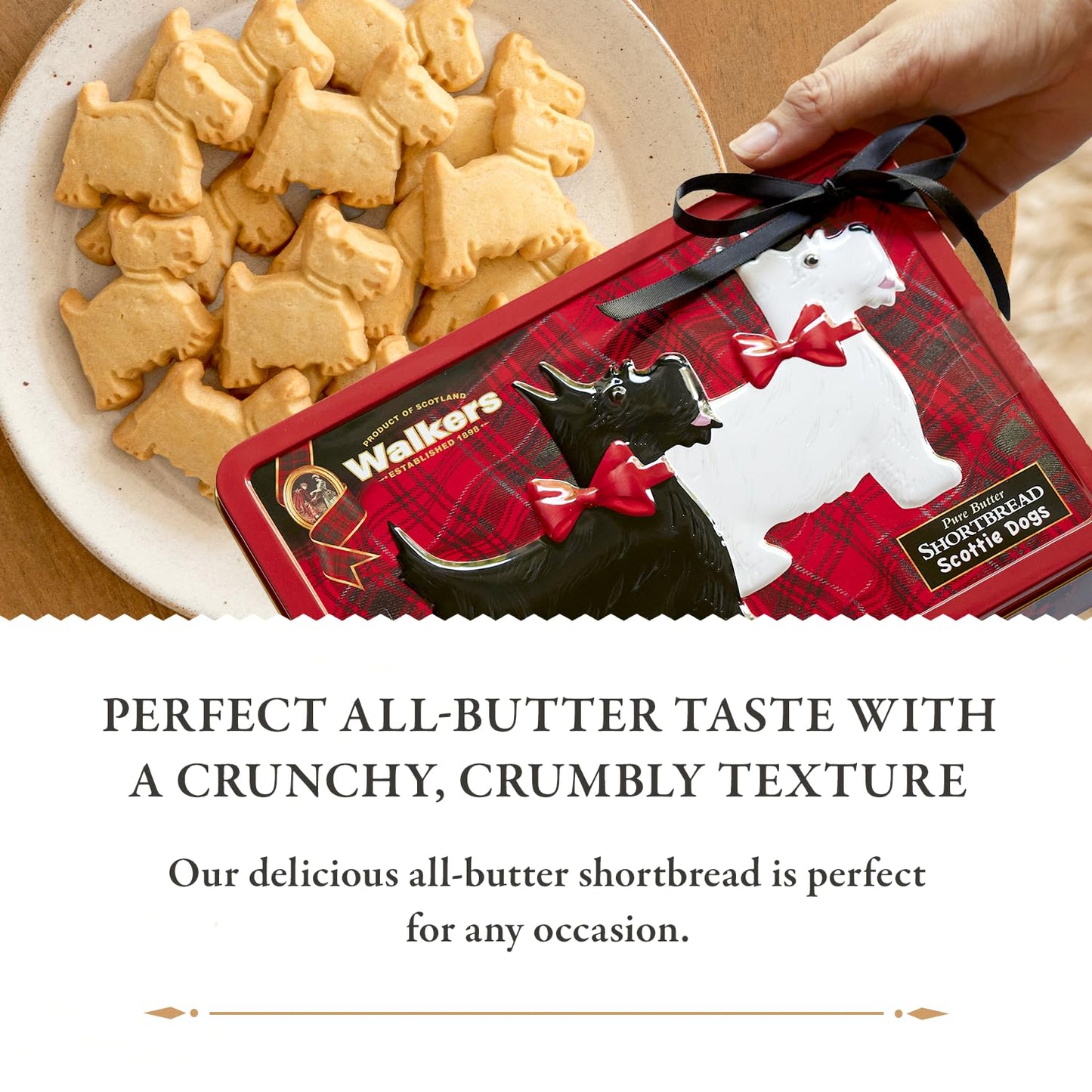 Walker'S Shortbread Scottie Dog Shaped Cookies, Pure Butter Shortbread Cookies, 7.8 Oz Gift Tin