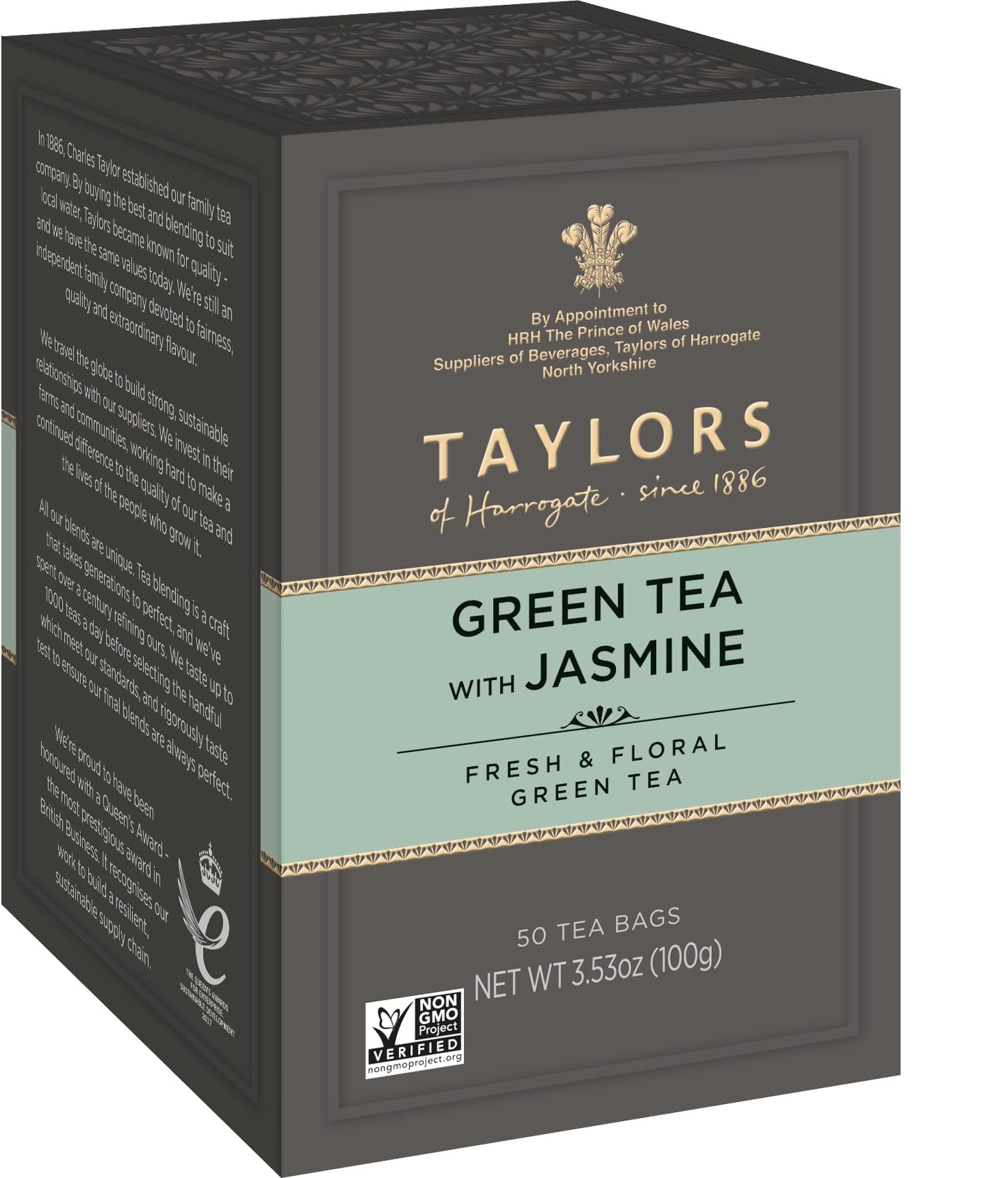 Taylors of Harrogate Green Tea with Jasmine, 50 Teabags, 50 Count
