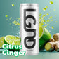 LGND Nootropic Energy Drink - Low-Calorie, Ginger Citrus & Turmeric, 12 Fl Oz Cans, 12-Pack, White/Gold