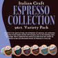 Fresh Roasted Coffee  Italian Craft Coffee Variety Pack  Artisan Blend  Dark Roast  Kosher  96 Pods for K cup malt-inspired