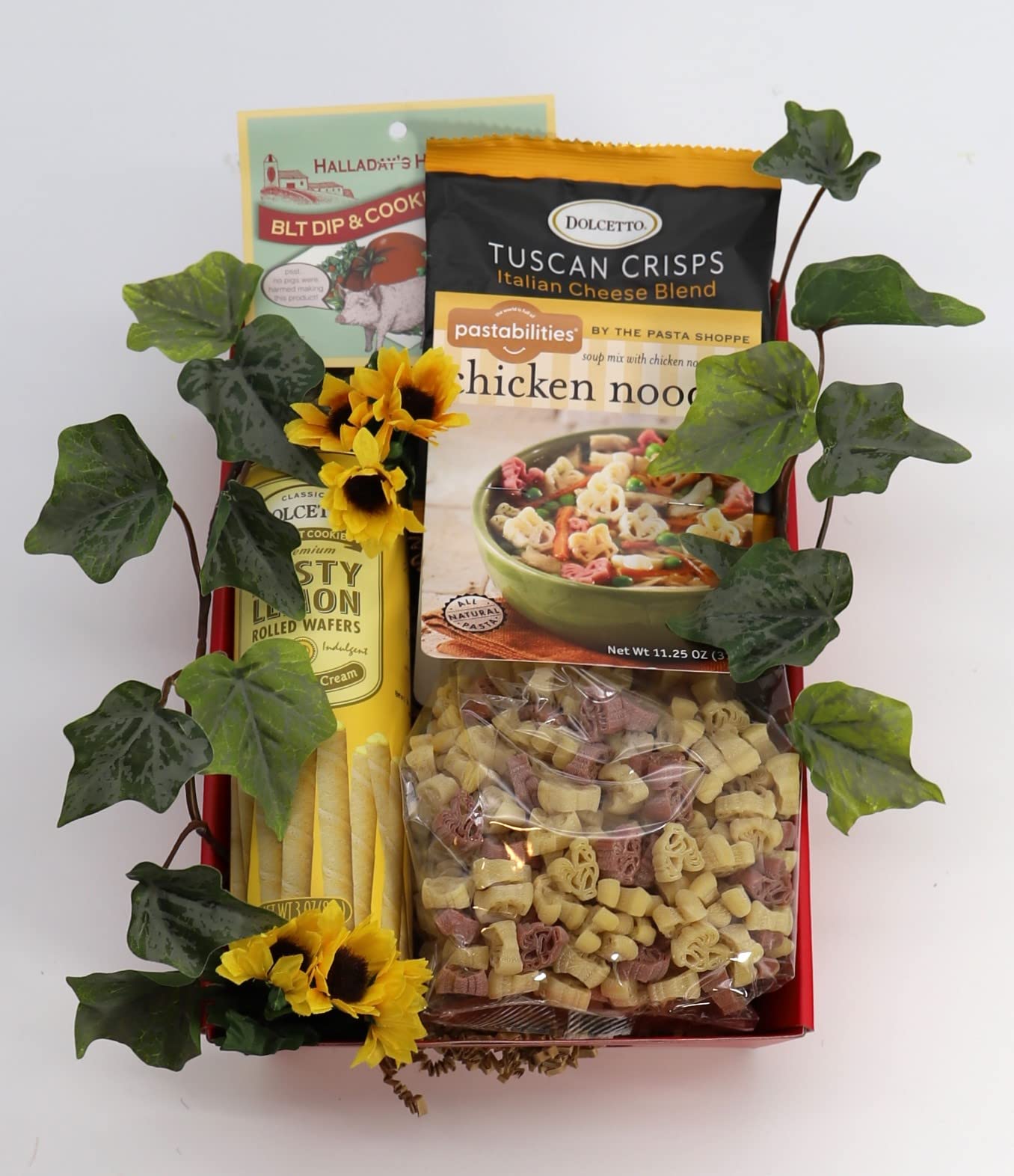 Gift Basket Village Soup’S On Gift Tray: Cozy Pasta, Gourmet Dip Mix, Rolled Wafers, Crackers, Perfect Comfort Food Set, 12X8X4”, 1.25 Lbs