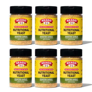 Bragg Nutritional Yeast Roasted Garlic Seasoning - (6 Pack) 3 oz - Dairy-Free Parmesan Cheese Substitute - Perfect for Salads, P