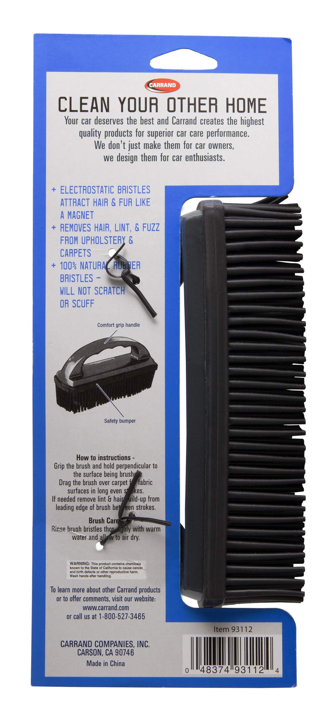 Carrand 93112 Lint And Hair Removal Brush, Single , Black