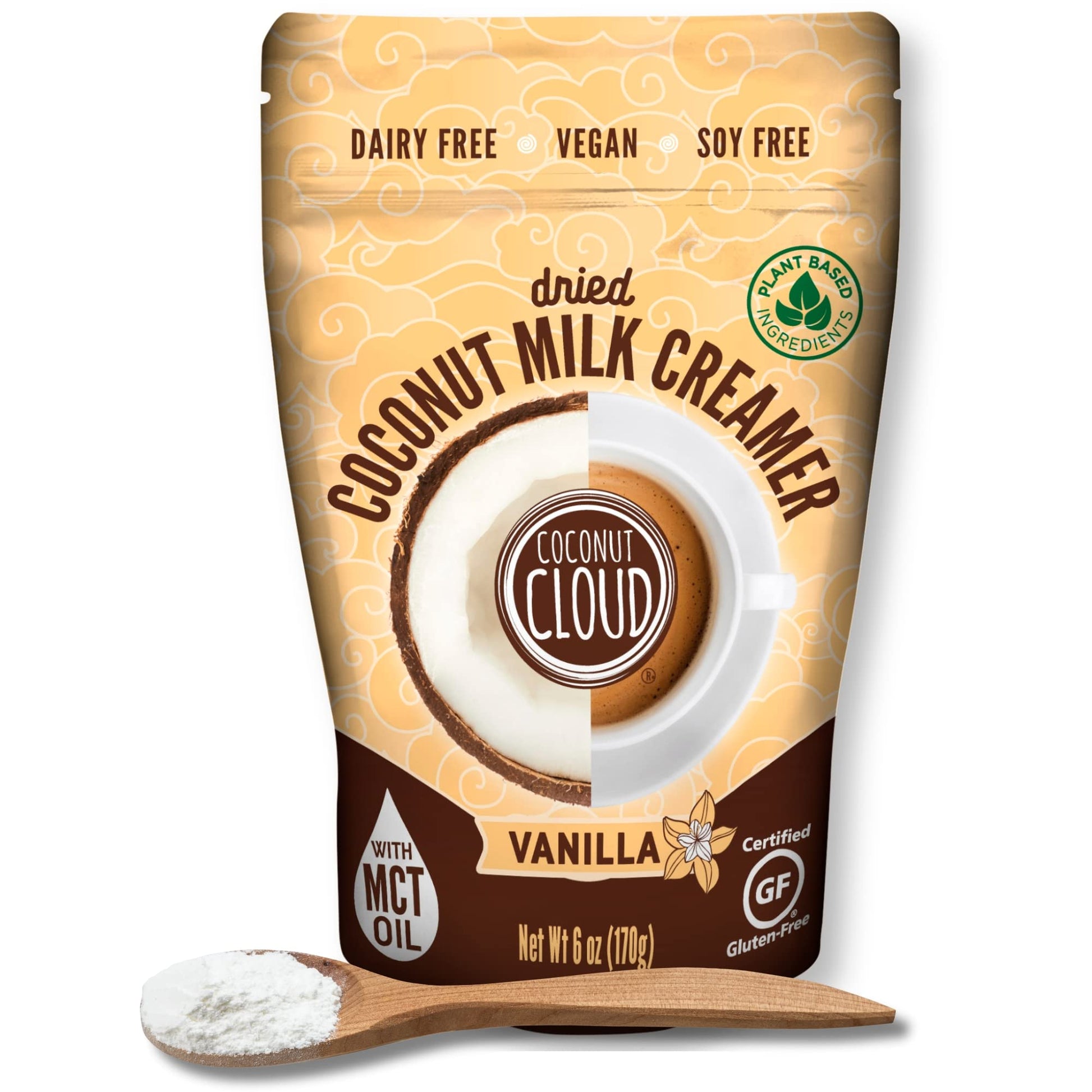 Coconut Cloud: Dairy-Free Coffee Creamer | Minimally Processed, Shelf Stable. Made From Coconut Powdered Milk. | Vegan, Gluten Free, Non-Gmo. (Home, Office, Travel), Creamers (Vanilla Pouch)