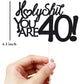 40 Birthday Cake Toppers-Black Glitter, Funny 40Th Cake Topper For Men,40 Cake Topper For Women, 40Th Birthday Decorations,40Th