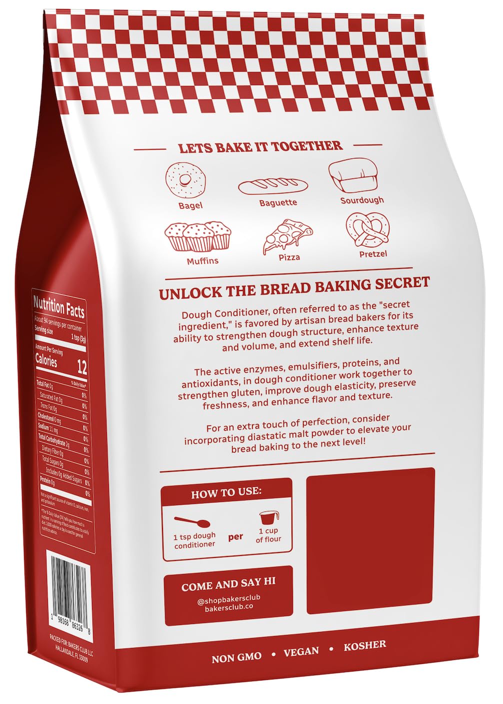 BAKERS CLUB Artisan Dough Conditioner - Baking Enhancer for Texture & Volume - 10oz