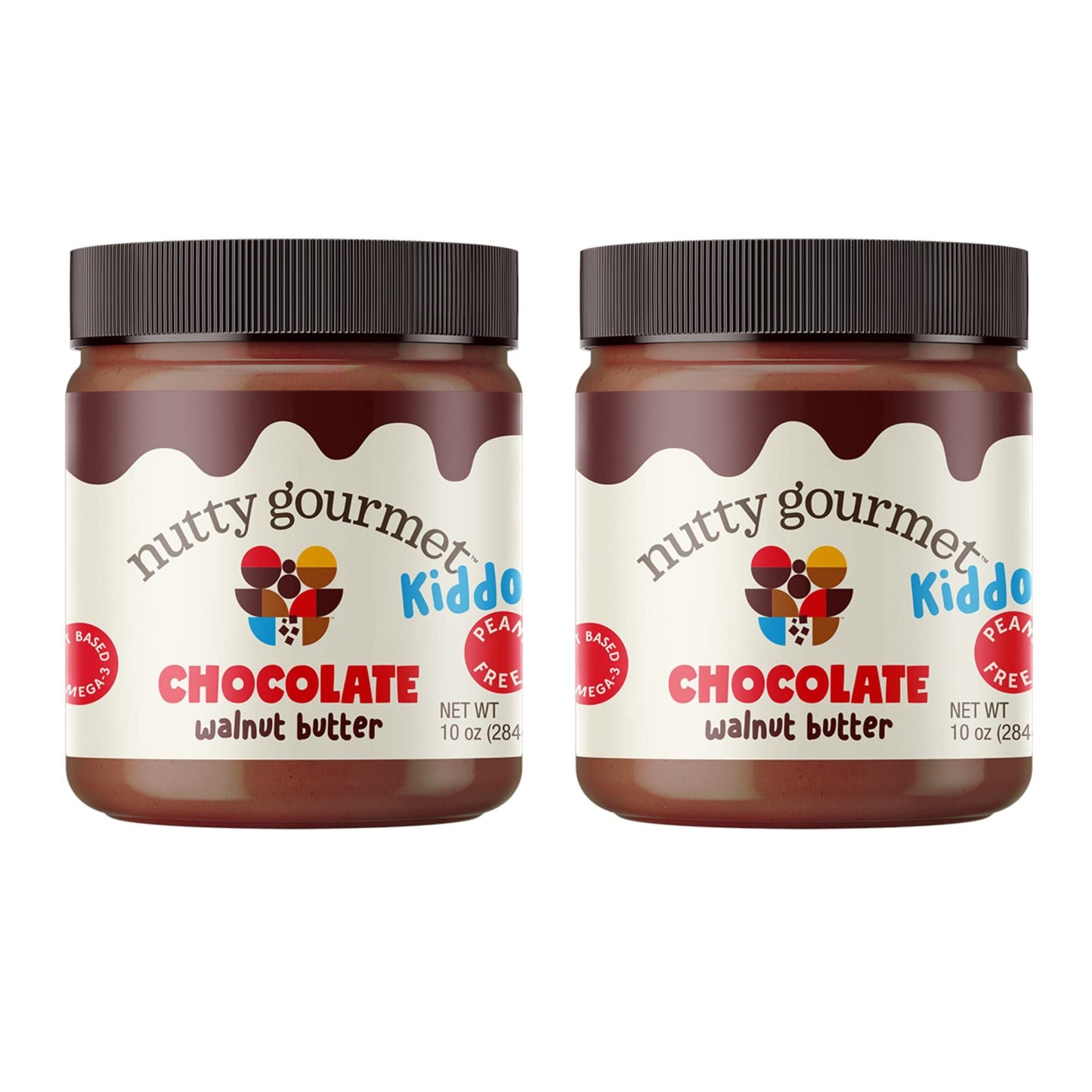Nutty Gourmet Chocolate Spread - Omega-3 Walnut Butter, Low Sugar, Non-Gmo, Vegan, Better For You Nut Butter, Gluten Free, Dessert Topping, Breakfast Protein Snack (10Oz, Pack Of 2)