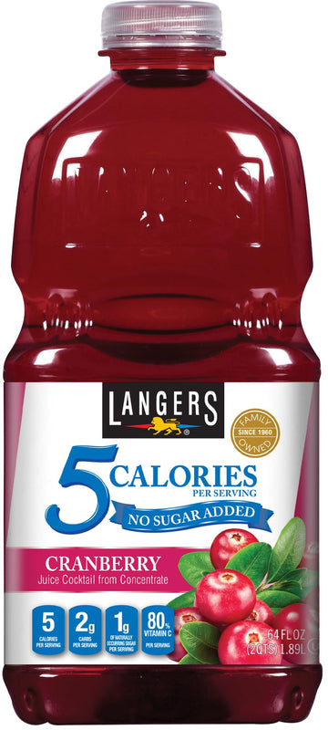 Langers 5 Juice Cocktail  Cranberry  64 Fl Oz (Pack of 8)
