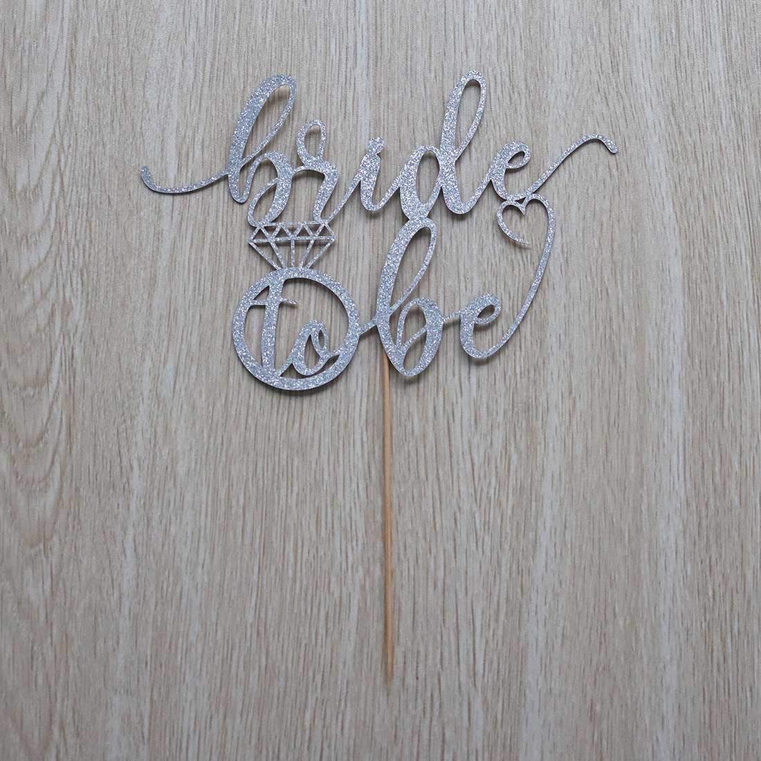 Aminjie Bride To Be Cake Topper For Bridal Shower/Wedding Shower/Engagement/Bachelorette/Hen Party Decorations, Double Sided Sil