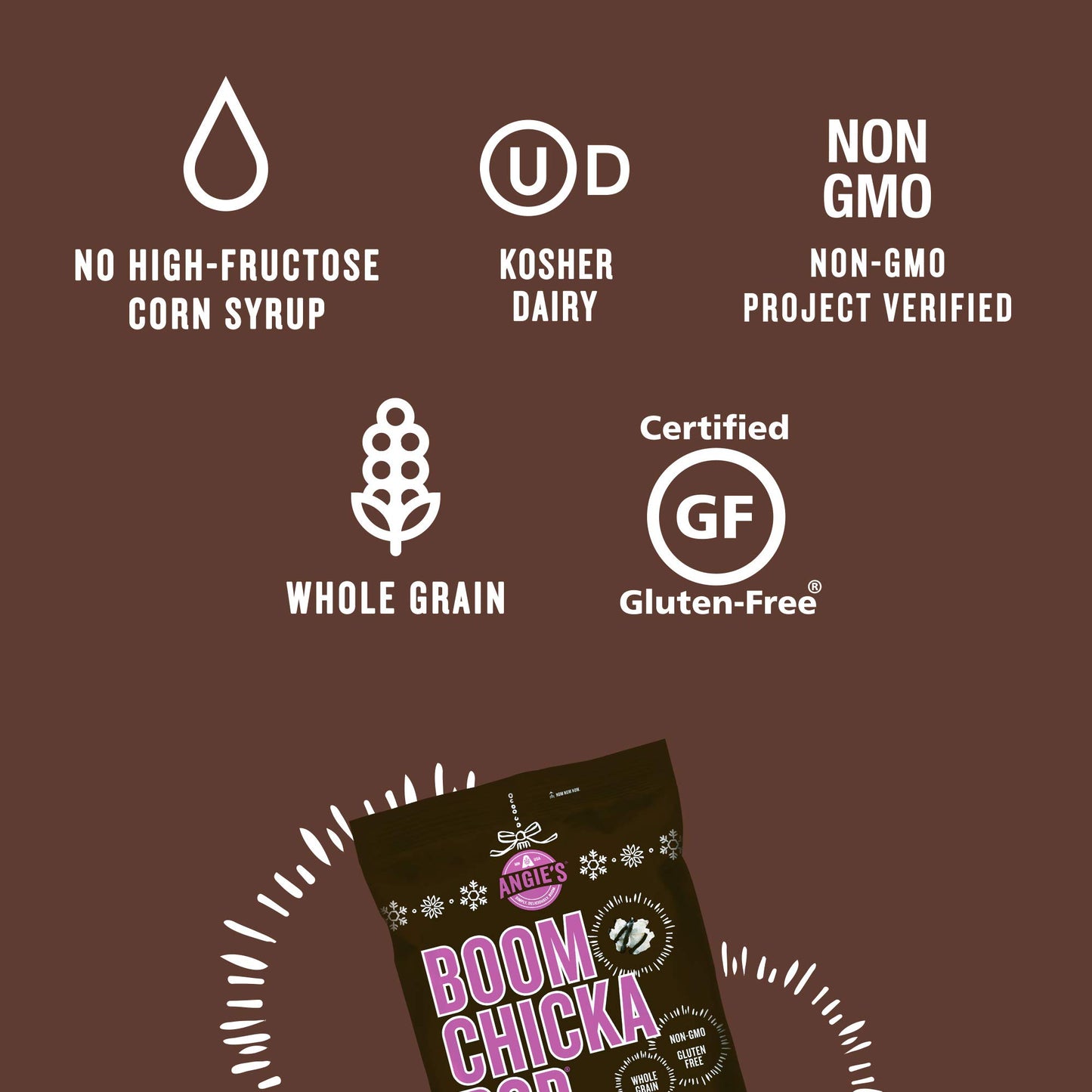 Angie s BOOMCHICKAPOP Dark Chocolate Drizzled Sea Salt Kettle Corn Popcorn, 5.5 oz. (Pack of 12)