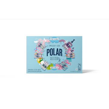 POLAR Seltzer Jr Variety Pack, Mini Cans, 7.5 fl oz, 24 Pack, No Sugar, 6 Flavors